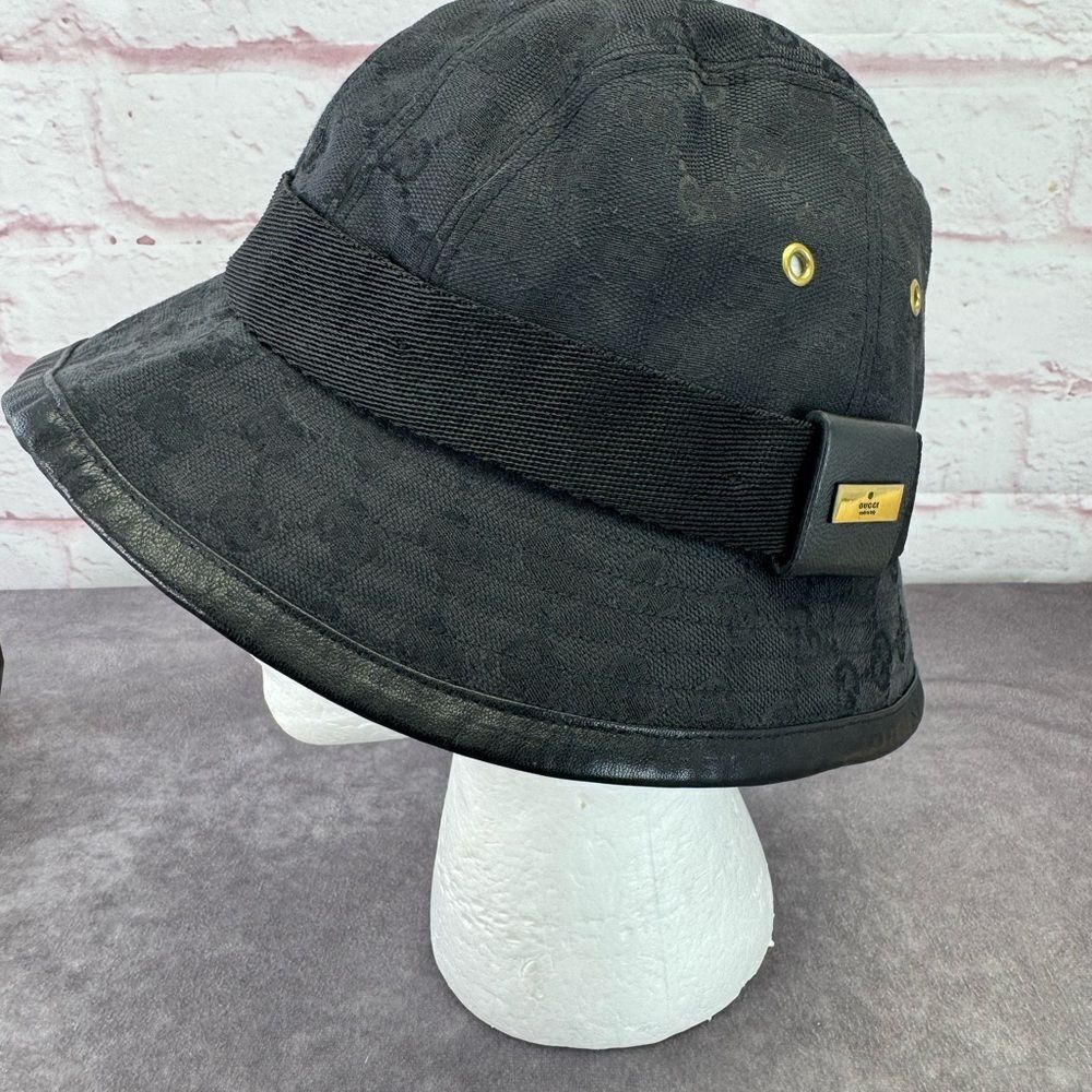 Gucci Black Denim Grommet Bucket Hat - Picture 3 of 10